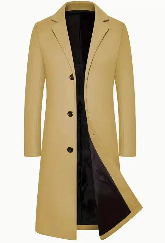 Men's Wear Woollen Coat Men Clothing Men's Autumn Trench Coat Warm Woolen Overcoat Male Autumn Winter Male Warm Long Jacket New