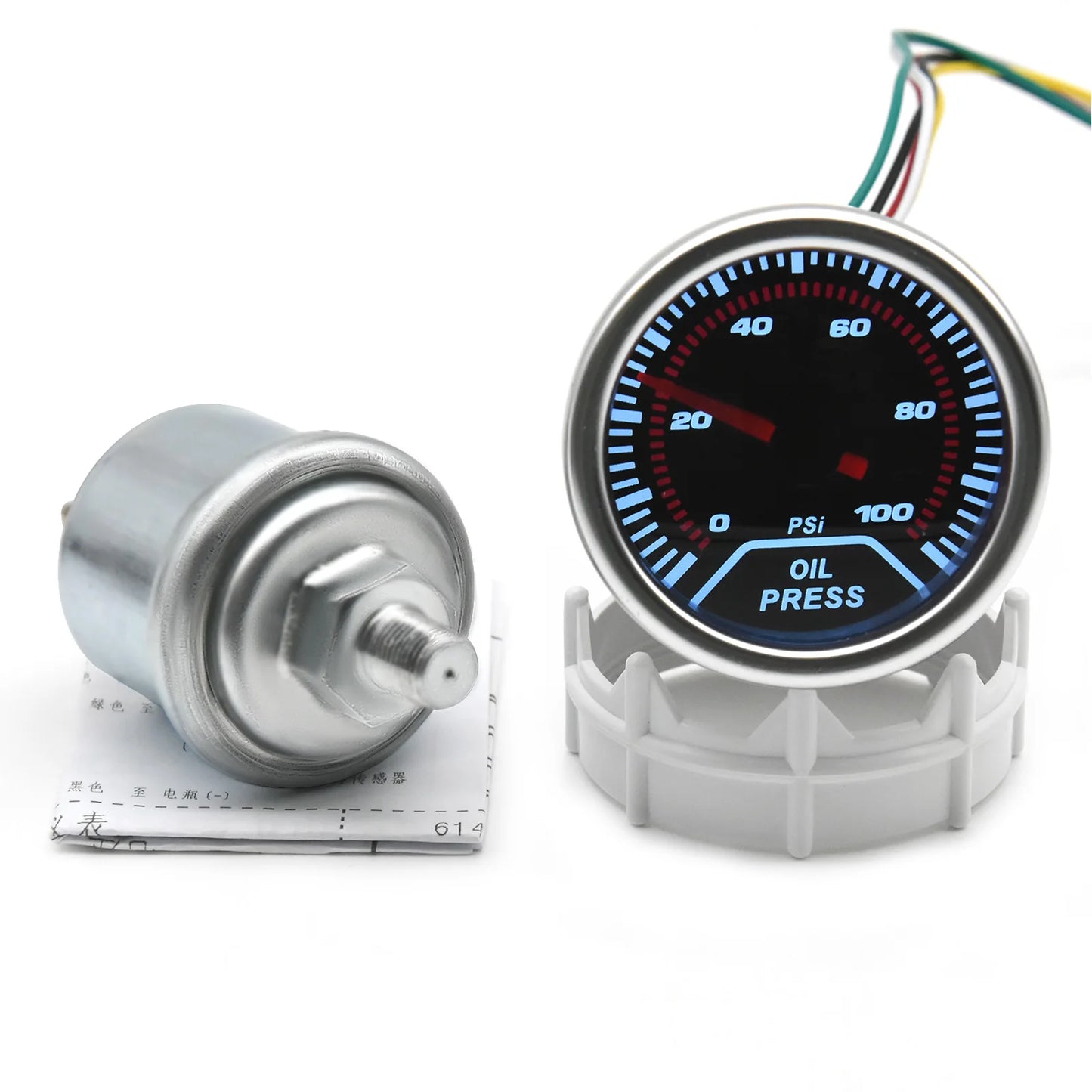 AD 52mm Water Temperature Gauge + 10mm Sensor  Boost Gauge Bar Psi Vacuum Oil Temp Press Voltmeter Tachometer RPM Car Gauge Pods
