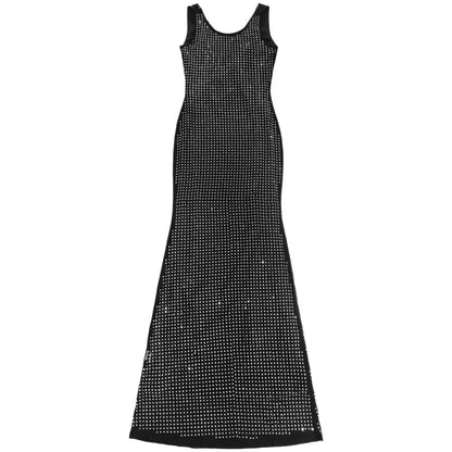RLMABABY Sexy Swinging Collar Diamond Women Club Bodycon Dress Sleeveless Backless Evening Party Long Prom Dress