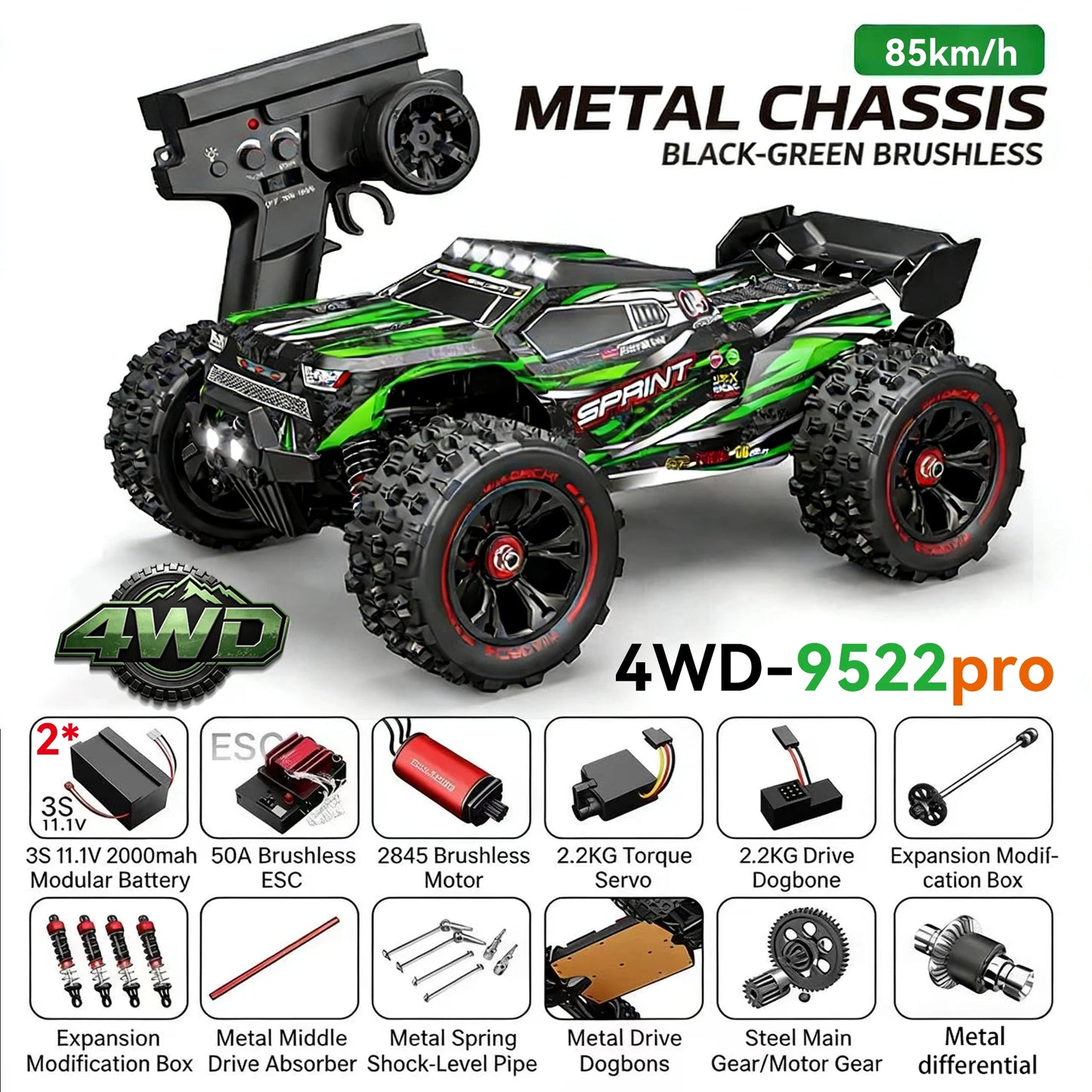 1:16 Professional Racing Cars SCY9522 50KM/H High Speed RC Car for Kids And Adults with Realistic Design And Easy Assembly