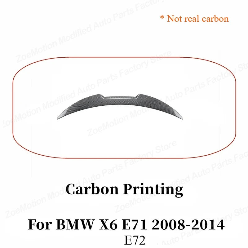 For BMW X6 E71 2008-2014 Rear Trunk Spoiler Wing Airfoil Shark Fin Rear Boot Lip Ducktail Drift Reduce Lift Body Kit Tuning Trim