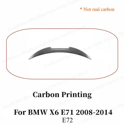 For BMW X6 E71 2008-2014 Rear Trunk Spoiler Wing Airfoil Shark Fin Rear Boot Lip Ducktail Drift Reduce Lift Body Kit Tuning Trim