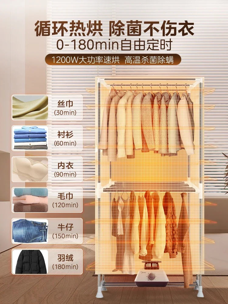 220V Midea Dryer Machine Home Use Large Capacity High Power Clothes Dryer for Family BCW