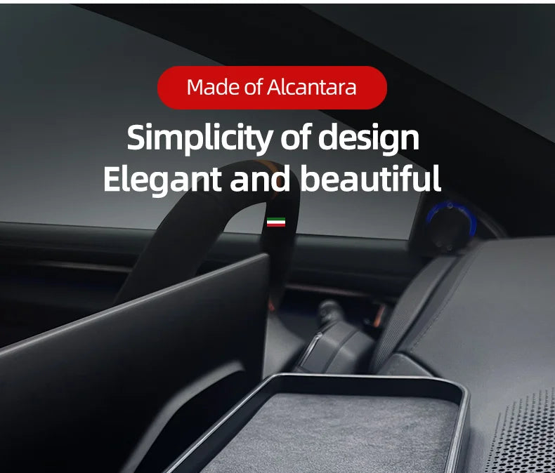 For Zeekr 001 2024 Storage Box Behind The Central Control Screen Navigation Screen Storage Alcantara suede Car Accessories