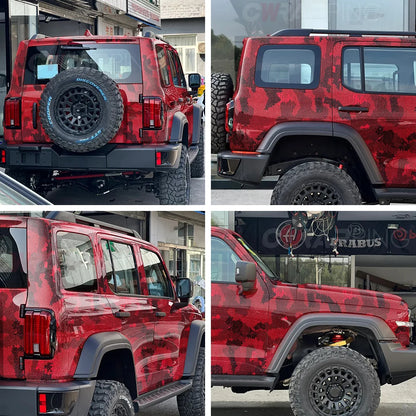 Carbon Fiber Laser Red Car Stickers Glossy Holographic Vinyl Wrap Films Air Release Bubble Free Auto Body Decal Car Accessories