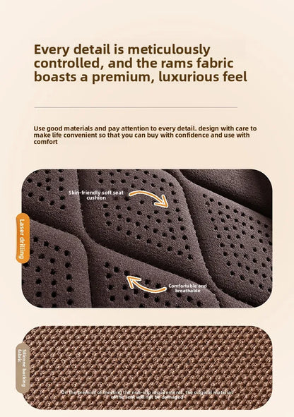 Perforated Suede Seat Cover Universal Four Seasons Cars Seats Covers Breathable Seat Non-slip Luxury Car Rams Latex Seat Cover