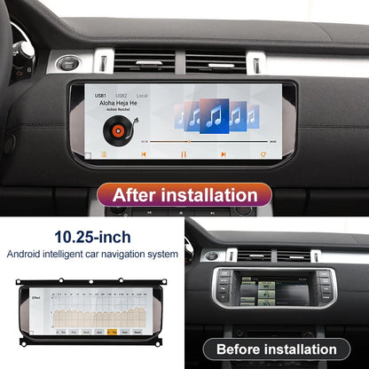 STWEI 10.25inch HD 8 Core Android13 Wireless Carplay Auto For Range Rover Evoque L538 Car Multimedia  Digital AirCon AC Panel