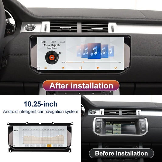 STWEI 10.25inch HD 8 Core Android13 Wireless Carplay Auto For Range Rover Evoque L538 Car Multimedia  Digital AirCon AC Panel