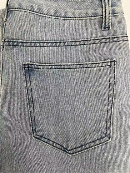 Men's American Retro Casual Cargo Jeans, Loose Fit, Solid Color, Fashion Essential