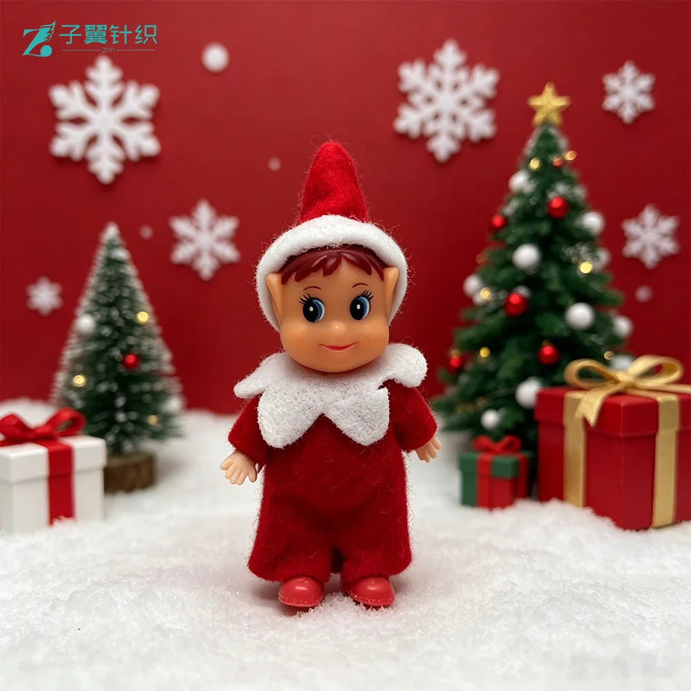 Vinyl Christmas Elf Doll Toy Ornament Christmas Tree Bookshelf Elf Decoration Christmas Gift Toy