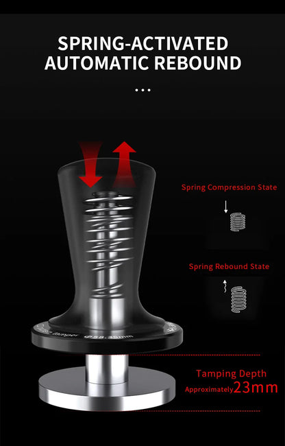 MHW-3BOMBER Coffee Tamper 51/53.35/58.35MM 2 Springs Espresso Tamper Stainless Steel Thread Base Home Barista Coffee Accessories