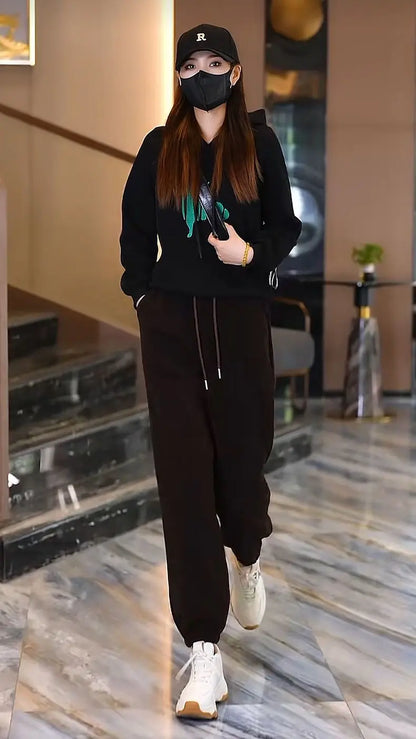 Winter Thickened and Padded Corduroy Pants Women 2023 New Women's Loose Bunched Feet Harlan Pants Women