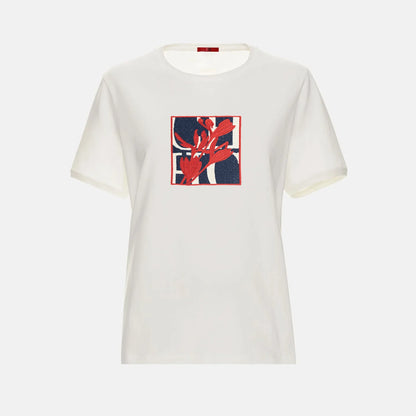 CH Summer Fashion Versatile Slim fit T-shirt High quality Selected Product 2026 New Embroidered Versatile Women's Trendy Top