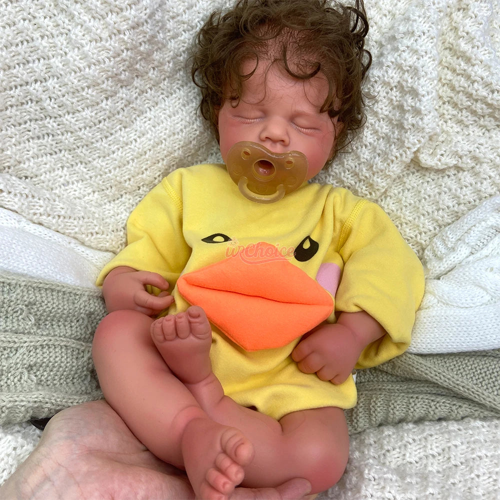 50cm Realistic Silicone Reborn Baby Girl Loulou Rooted Hair Art Doll Hand-Painted Veins Details for Collector Christmas Gift
