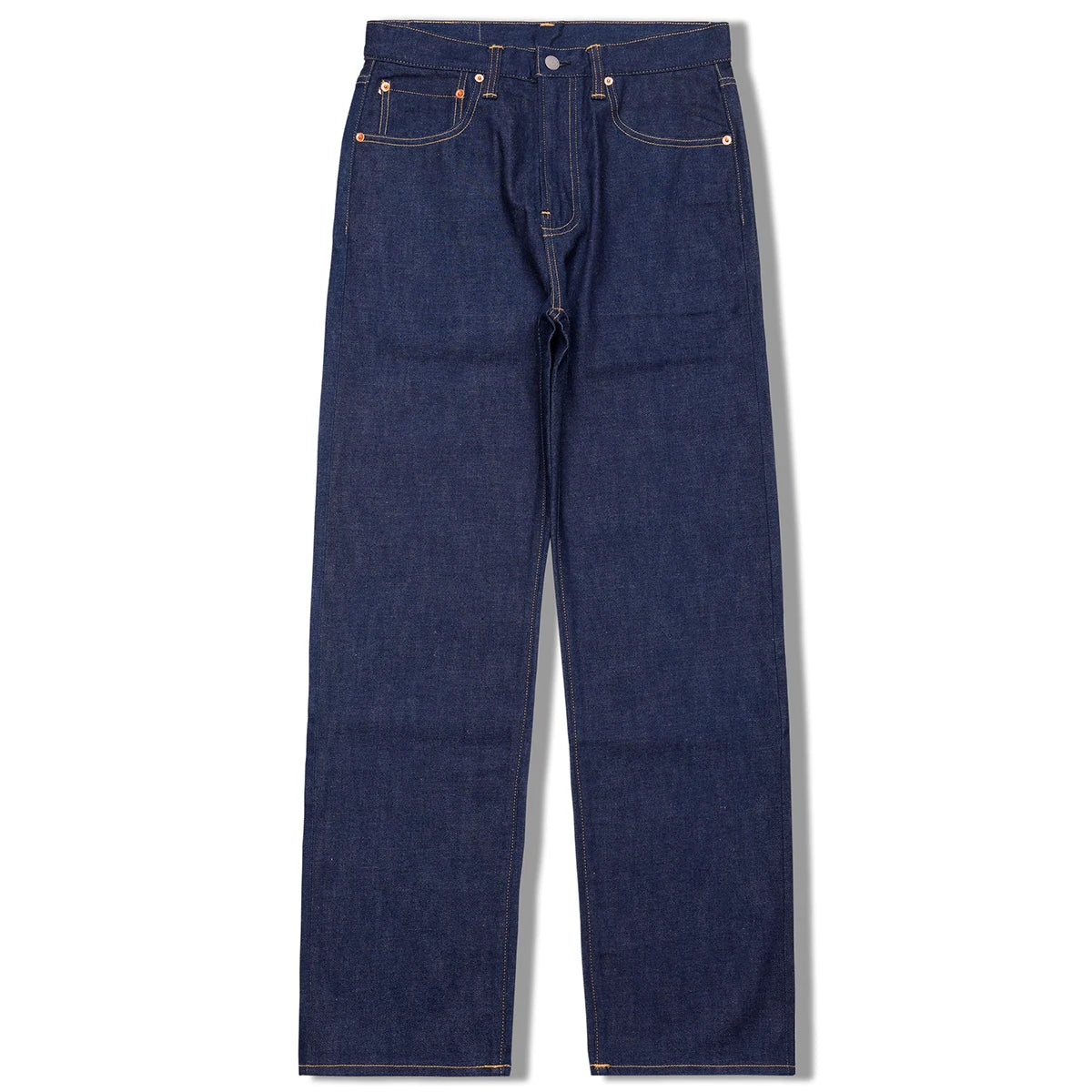 Red Tornado Men's Vintage Selvedge Denim Jeans 12oz High-Waist Straight Leg WWII Cut Oxidized Fabric Zipper Fly Loose Fit