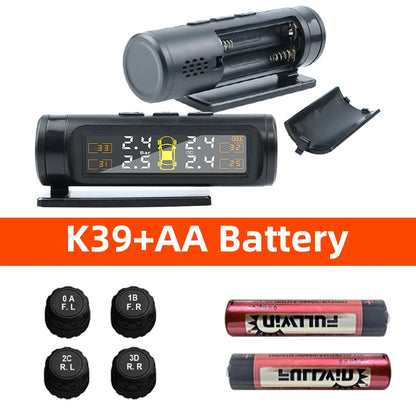 Wireless Tire Pressure Monitoring System Temperature Warning Removable Battery Battery Version 4 Sensors  TPMS Car Tyre Pressure