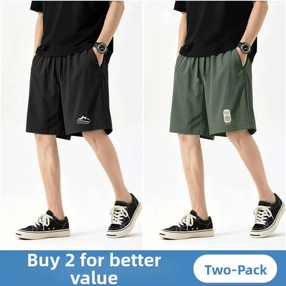 Jeanswest Life Men's Ice Silk Shorts Summer Loose Large Size Quick Dry Five-Quarter Length Casual Sporty Trousers