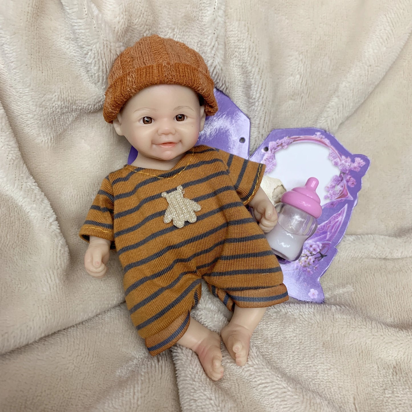 6Inch Mini Palm Reborn Doll Boys&Girls 3D Painted Whole Body Silicone Realistic Newborn Baby Doll Toys For Kids Gift Bebê Reborn