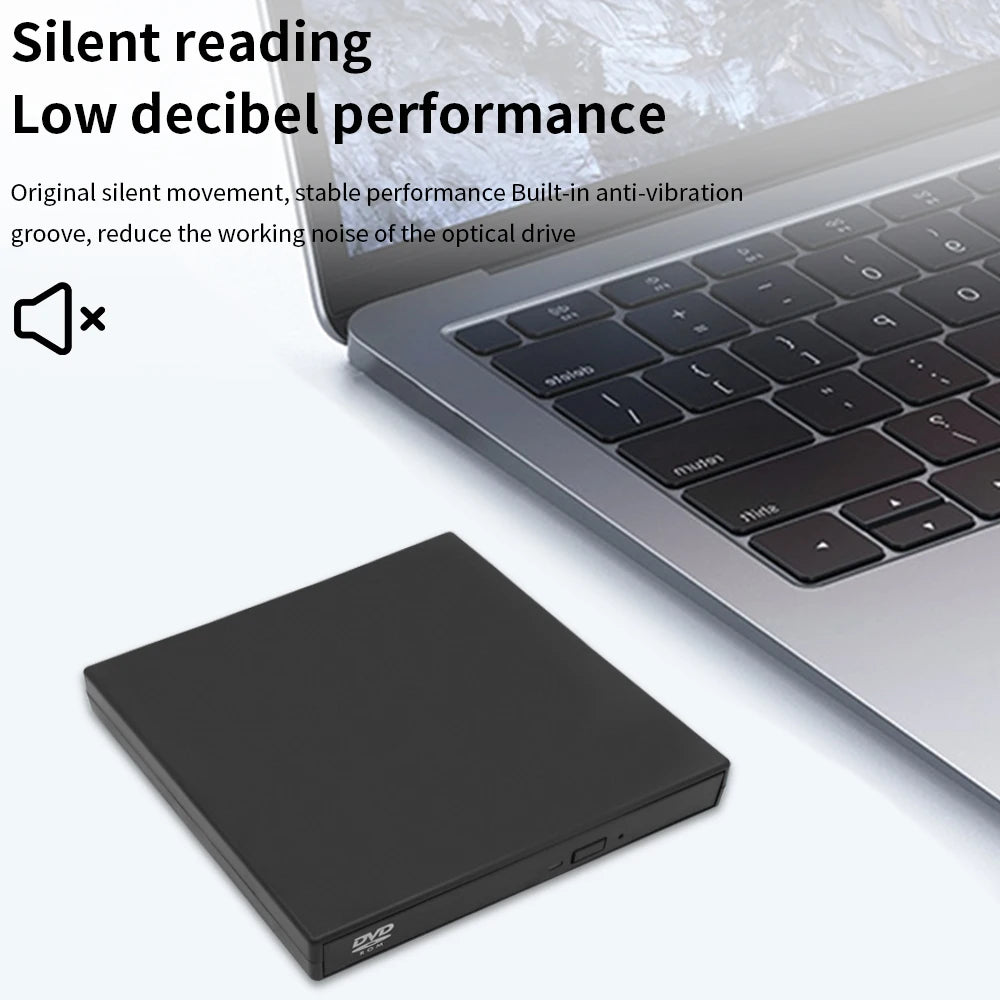 DeepFox USB External CD DVD Reader CD/DVD Drive USB2.0 External Disk Drive CD-ROM DVD-ROM Optical For Macbook Laptop Desktop PC