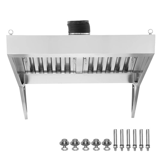 30 Inch Commercial Range Hood, 201 Stainless Steel Under Cabinet Kitchen Vent Hood, Concession Exhaust Hood, Silver