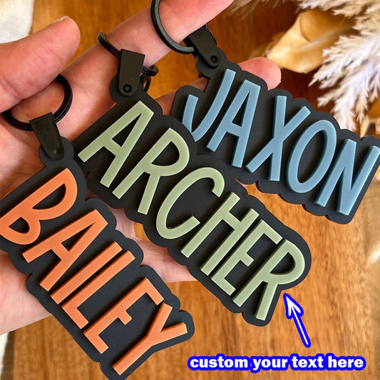 Custom Acrylic Fall/Winter Keychain // Matte Black Luggage Tag | Acrylic Name Tag | Key Ring | Personalized Keychain | Boys' Bac