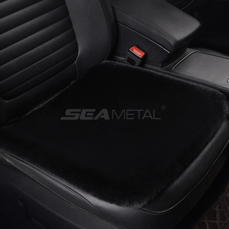 SEAMETAL Short Plush Car Seat Cover Soft Winter Warm Auto Seat Cushion Skin-Friendly Washable Universal Vehicle Chair Protector