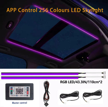 FOR YOUR CAR 6/18 in 1 Acrylic Car Ambient Light RGB 213 Color Symphony Acrylic APP Streamer Atmosphere Lamp Kit Sunroof light