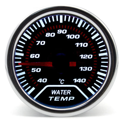 52mm Racing Gauge 12V LED Smoke Len -1~0~2 BAR Turbo Boost Water Temperature Oil Pressure Voltmeter Air Fuel Ratio Meter For 12V