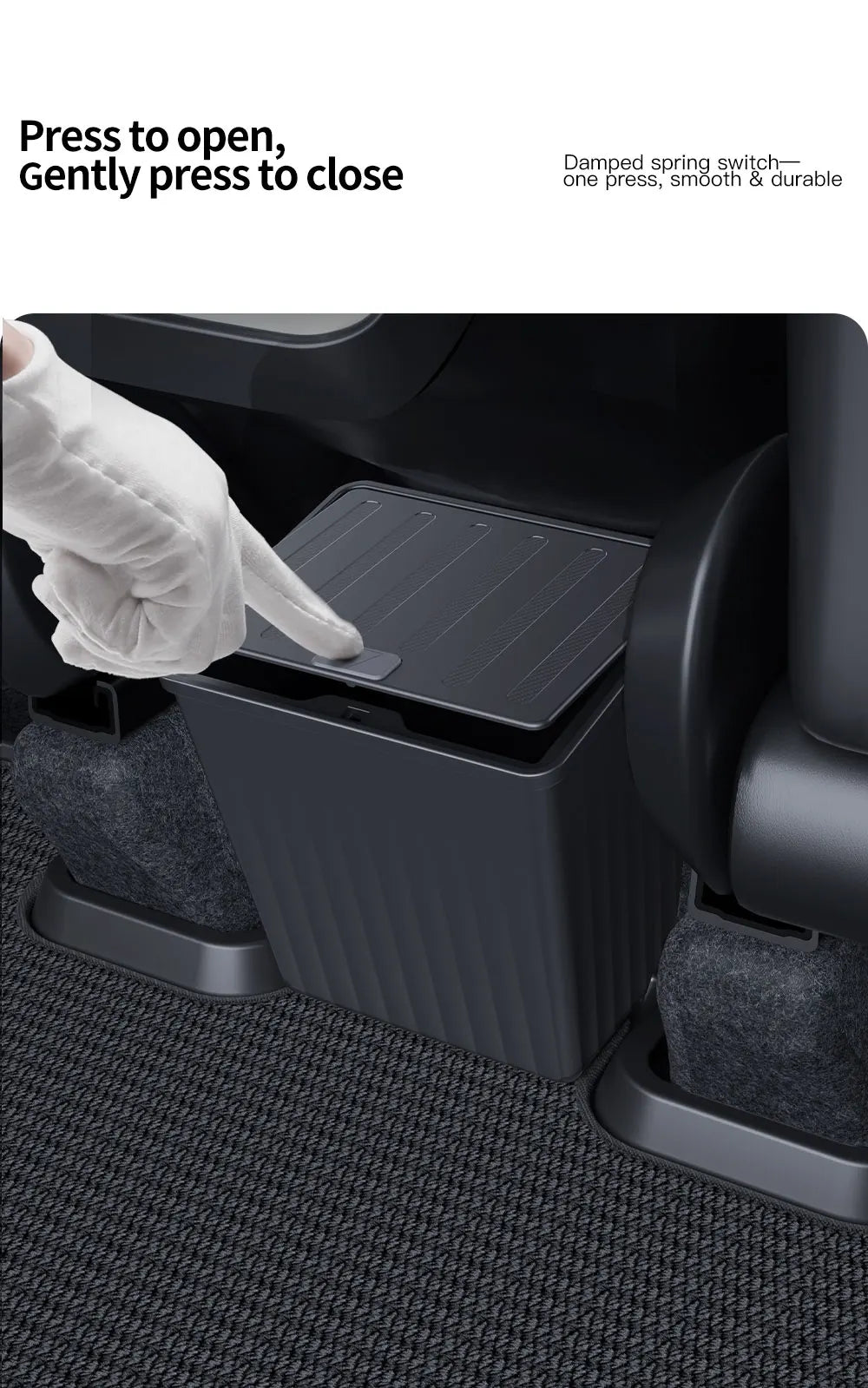 YZ For Tesla Model 3 Higland Y Juniper 2026 Rear Trash Can Storage Box With Cover Car Speical Organizer Umbrella Box Accessories