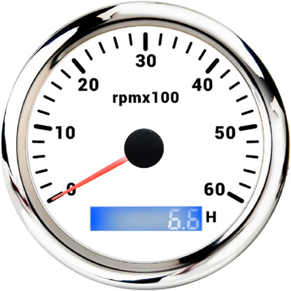 ELING 85mm Auto Marine Tachometer RPM Meter Gauge 3K 4K 6K 7K 8K REV Counter LCD Hourmeter with 7 Backlights 12V 24V