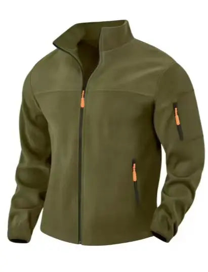  2026 autumn and winter men's new outdoor warm jacket casual sports trend fashionable and versatile solid color jacket