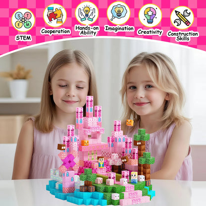 200PCS Light-Up Magnetic Tiles Building Blocks Set | STEM Montessori Glow in Dark Toys  | 3D Creative Construction Learning Toys