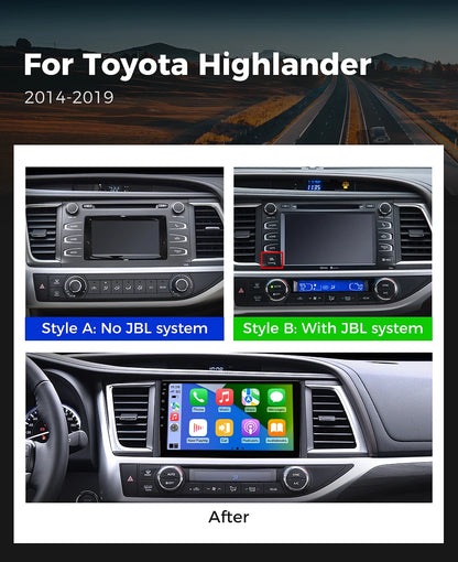 Ainavi Car Multimedia Player For Toyota Highlander 2014 2015 2016 2017 2018 2019 wireless Carplay Android Auto 4G Wifi 2din