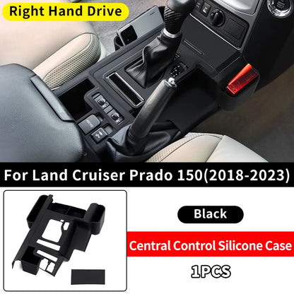 Central Console Silicone Protective Cover For Toyota Prado 150 LC150 2010-2023 Interior car Accessories Decoration Black 1pcs