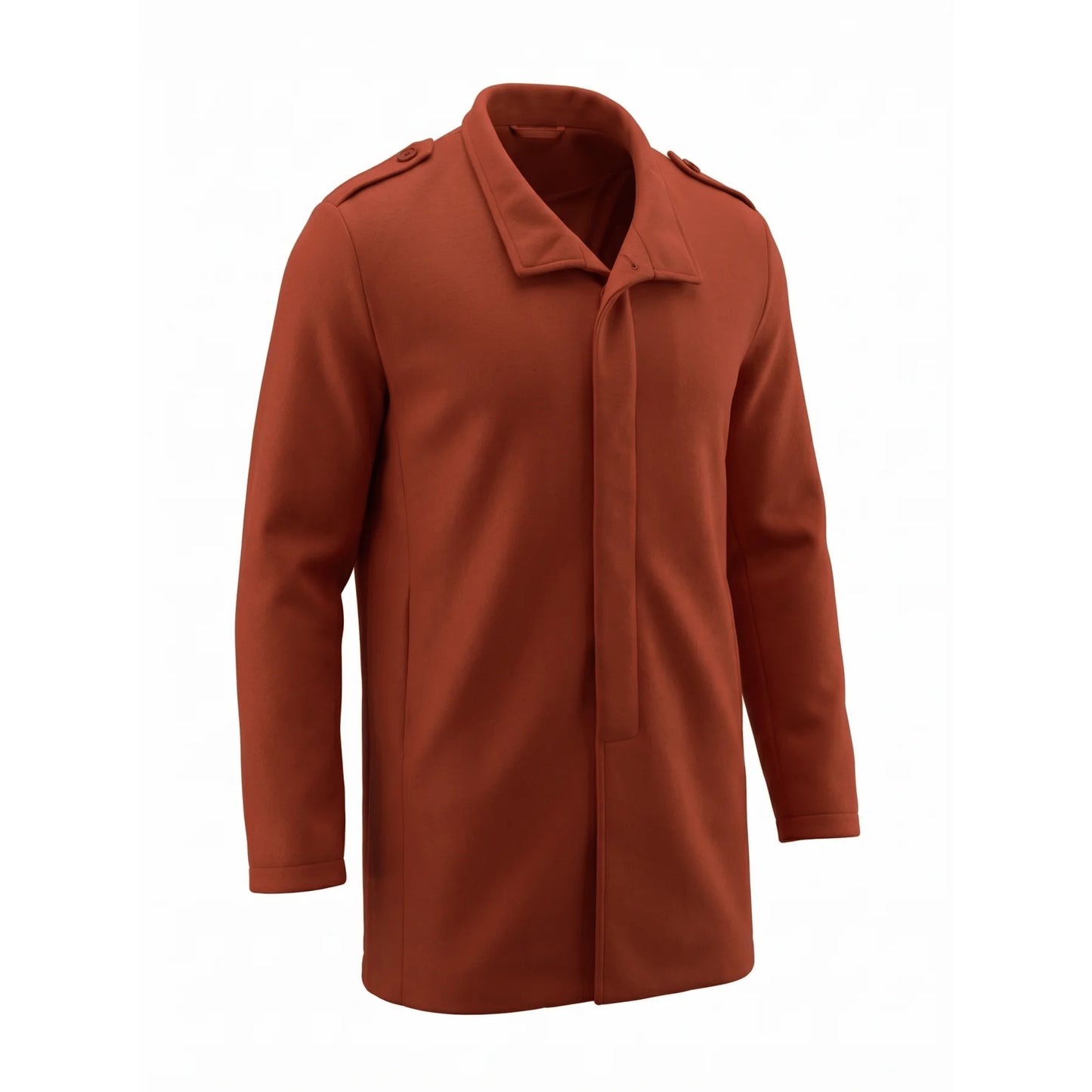 New Winter Men's Invisible Button Trench Coat | Single-Breasted Mid-Length Windproof Jacket | Business Casual Street Style Coat