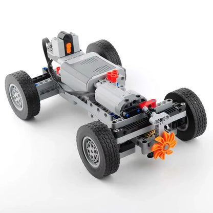 4WD Technical Car Chassis Bricks Kit with IR Remote Control/M Servo Motor/AA Battery Box for Legoeds MOC Bricks Toys