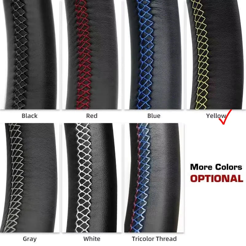 For Seat Leon Cupra R Leon ST Cupra Leon ST Cupra Ateca Cupra Ateca FR Anti-Slip Black Suede Braid Car Steering Wheel Cover