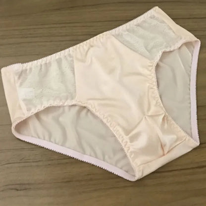 Men's Silk Briefs Sexy Seamless Breathable Bulge Underpants Solid Color Comfortable Male Underwear