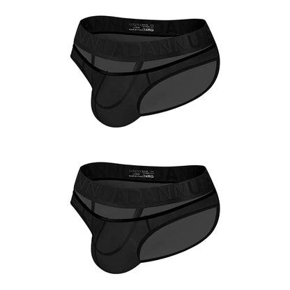 Men's Sexy See-Through Pouch Mini Tight Briefs Unique Crotch Cutout Ice Silk Cooling Underwear