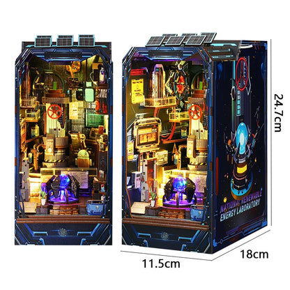 Magical DIY Book Nook Kits Miniature Doll House With LED Light 3D Puzzles Building Wooden Bookshelf Bookend Toy For Adults Gifts