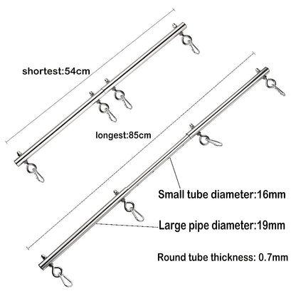BDSM Bondage Kit Stainless Steel Extendable Spreader Bar Slave Handcuffs Ankle Cuffs Fetish Restraints Set Sex Toys for Couples