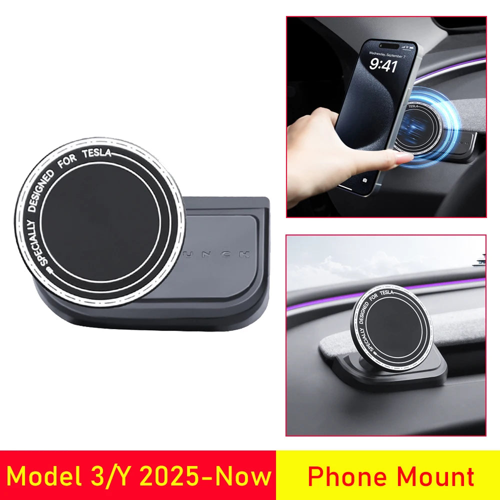 Strong Magnet Magsafe Phone Mount for Tesla Model Y Juniper Model 3 2025 2026 Phone Holder Navigation Bracket Car Accessories