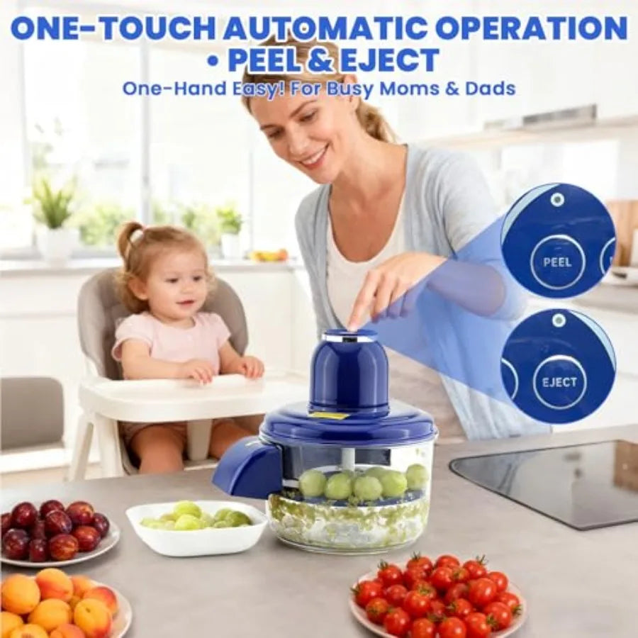 Automatic Fruit Peeling Machine-Electric Fruit Peeler for Green Grape Peeler and Cherry Tomato Skin RemovalCompact Fruit Peeler