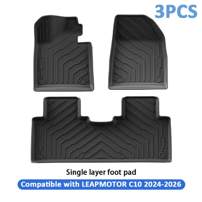 Car Floor Mats For Leapmotor C10 2024 2025 2026 Car Floor Mats & Cargo Liner TPE 3D Foot Mat Waterproof Trunk Mat Protective Pad