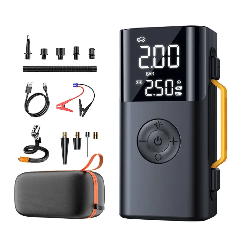 CEYYOR 5In1 Booster Jump Starter Car Battery Starting Device,Multifunction 10000mAh 150PSI Air Pump with LED Lights&Pressure Gau