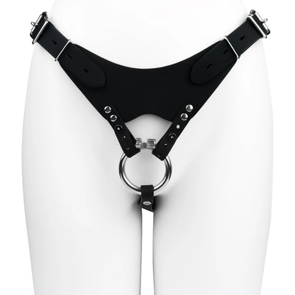 LEZEE Sissy Chastity Belt Harness For Male Chastity Cage Auxiliary Lock Belts Penis Bondage Band Underwear BDSM Sex Toys For Men