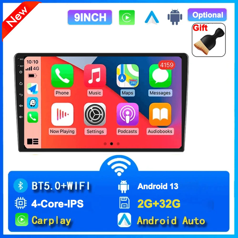 Universal 7"/9"/10“ 2DIN Android 13 4+64G Car Stereo Carplay Android Auto GPS Navigation Bluetooth FM RDS Radio WIFI Touchscreen