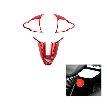 For Hyundai Veloster JS N 2019-2023 i30 N /CN7 N 2024 2025 Car Steering Wheel Button Frame Chin Decoration Cover Trim