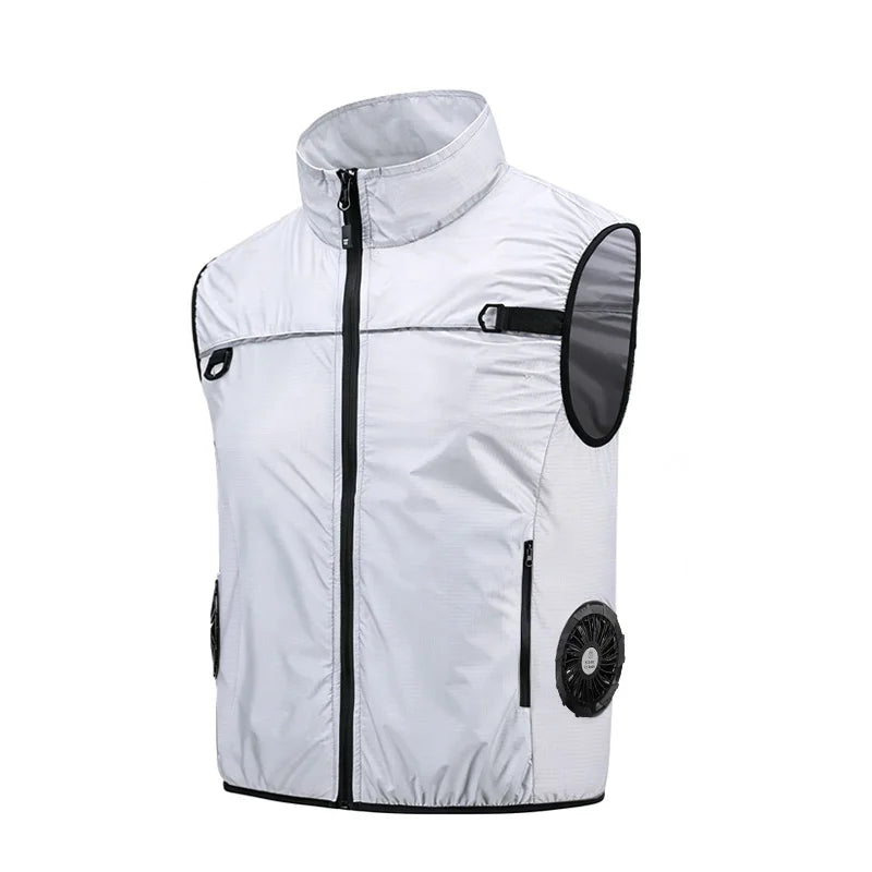 Summer New Side Fan Vest USB Refrigeration Air Conditioning Clothing for Men Women Outdoor Heat Protection Fishing Work Clothes