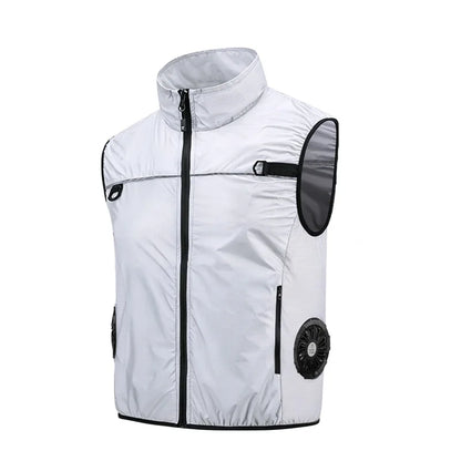Summer New Side Fan Vest USB Refrigeration Air Conditioning Clothing for Men Women Outdoor Heat Protection Fishing Work Clothes